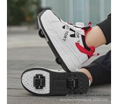 Patines de malla transpirable con botones para niños: elegantes zapatos con ruedas para niños 32