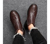 Botines de hombre NewPattern con cremallera de invierno, zapatos de hombre de cuero genuino, botas de nieve suaves e informales que mantienen el calor, zapatos planos para hombre j98 37
