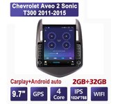 Radio de coche de 9,7 pulgadas para Chevrolet Aveo 2 Sonic T300 2011-2015, Android 2 DIN Tesla, pantalla vertical, Carplay, reproductor multimedia de radio para coche, 2 + 32 GB