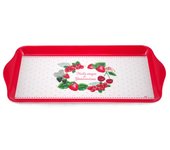 Les Trésors De Lily [R6531] - Bandeja para tartas de melamina 'Fruits Rouges et Gourmandises' rojo blanco - 30x15 cm rojo