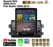 Radio de coche de 9,7 pulgadas para Suzuki SX4 2006-2013 Fiat Sedici 2005-2014 Android 2 DIN Tesla Pantalla vertical Carplay Reproductor multimedia de radio automático 2 + 32 GB