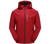 Chaqueta de exterior para hombre, chaqueta informal con capucha y cortavientos, chaqueta fina deportiva para primavera, otoño e invierno para hombre M rojo