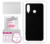 apgo Protective Skin Sticker for the back compatible with Huawei P30 lite, Wrap Film, Foil, Vinyl - Pattern Matte Black