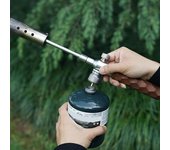 Adaptador de tanque de gas de aleación de aluminio, cabezal de conversión de tanque de gas propano liviano, portátil y resistente, accesorios para estufa de gas para acampar plata