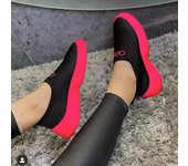2024 Zapatillas rojas para mujer, zapatos casuales para mujer, zapatos deportivos cómodos de malla sin cordones para mujer, zapatos de cuña vulcanizados, zapatos de mujer 35 gris