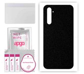 apgo Protective Skin Sticker for the back compatible with Realme 6 Pro, Wrap Film, Foil, Vinyl - Pattern Matte Black