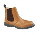 Grafters Botas Chelsea de cuero para hombre 6 UK bronceado
