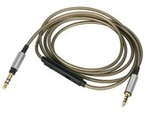 Cable de auriculares macho a macho Vivabo AKG Y40 Y45BT Y50 Y55 K545 con cable de actualización de 2,5 mm y 3,5 mm [gris, 1,2 m, micrófono] gris
