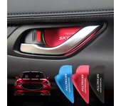 Embellecedor de manija de puerta de coche, pegatinas interiores, funda para Mazda Skyactiv Technology Logo 3 6 CX 5 CX3, accesorios de estilo de coche azul