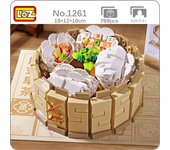 LOZ 1261 té de la mañana Dim Sum ravioles de camarones bola de masa al vapor modelo de comida DIY Mini bloques de construcción de juguete para niños sin caja