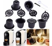 Paquete de 6 cápsulas reutilizables rellenables, filtro, soporte de malla, cápsulas con cepillo y cuchara para Nespresso