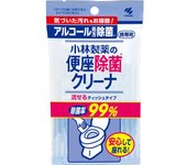 KOBAYASHI Pharmaceutical Limpiador esterilizador de asientos de inodoro, tipo pañuelo portátil, 10 hojas Productos de etiqueta relacionados con el baño Contiene alcohol y esterilizadores 1 set