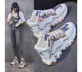 Zapatillas informales con cordones para mujer, zapatos antideslizantes de suela gruesa, impermeables, con bloques de color, 2024 35 negro