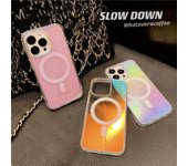 Funda de teléfono con gradiente láser y carga inalámbrica magnética, cubierta de parachoques transparente para Iphone 13, 12, 11 Pro Max, 13pro, 13, 11 For iPhone 13Pro Max