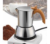 Cafetera espresso para cocina Cafetera para acampar de acero inoxidable de 200 ml Elegante cocina de inducción