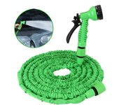 Manguera de jardín, pistola de agua ajustable, espuma, coches de alta presión, rociador con manguera para lavado de jardín, manguera de agua extensible 25FT azul