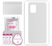 apgo Protective Skin Sticker for the back compatible with Xiaomi Mi 10 Youth 5G, Wrap Film, Foil, Vinyl - Pattern Transparent Carbon