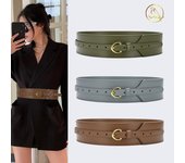 Cinturón ancho de cuero para adelgazar la cintura para mujer: un elegante accesorio para prendas de abrigo, camisas y vestidos.