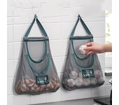 ?????1 bolsa de malla ventilada para almacenar ajo, patatas y cebollas. Organizador colgante de plástico duradero para cocina y despensa. Seguro para no entrar en contacto con alimentos. Single layer 40*50cm