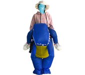 Decdeal Disfraz De Dinosaurio Gonflable Adulte Adulte Disfraz Air Fan azul