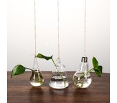 Florero de cristal con forma de bola colgante creativo, florero de cristal, maceta hidropónica para plantas, terrario, contenedor, suministros para jardín, decoración para fiestas y hogar