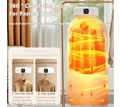 Secadora de ropa portátil, eléctrica, plegable, con control remoto para viajes.