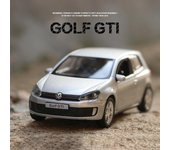 Simulación de coche de metal de 5 pulgadas, vehículo fundido a presión y de juguete, Volkswagen Golf GTI RMZ city 1:36 regalos modelo de aleación para niños