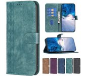 Funda de teléfono de cuero PU con sensación de piel cuadrada en relieve para iPhone Samsung Xiaomi Google Moto OPPO VIVO Nokia Soporte Flip Cover Ranuras para tarjetas Monedero iPhone 6 Plus/6S Plus marrón