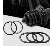 8 piezas de aleación de aluminio para bicicletas, arandelas de pedalier, espaciadores de cassette, espaciadores de volante y buje para bicicletas de montaña. A