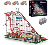 MOULD KING 11014 Bloque de construcción de montaña rusa técnica El modelo de montaña rusa motorizada es compatible con los juguetes de ladrillo 10261 11014