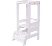 MeowBaby ® Taburete auxiliar de cocina de madera para niños, madera natural 90x39x51 cm