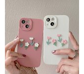 Funda de teléfono de hoja de flores 3d de Corea para Iphone 14 13 12 11 Pro Max Xs Max Xr X 7 Plus 13 14 Pro funda protectora de cámara suave Simple For iPhone 14 Pro
