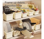 with Wheels Kitchen Storage Box Large Capacity Kitchen Cabinet Organizer Pot Cover Holder S