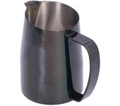 Jarra de acero inoxidable para espumar leche (450 ml), color negro