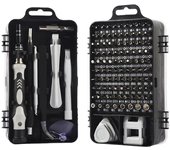 Juego de destornilladores de precisión 115 en 1, kit de herramientas de reparación magnética con 98 puntas Torx Phillips para iPhone, cámara, reloj y PC.