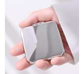 1 espejo de maquillaje de acero inoxidable, espejo pequeño portátil, espejo plegable de mano de doble cara, herramienta de belleza B