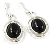 Les Trésors De Lily [H5569] - Boucles Argent 'Déesse Noir de Jais' noir argenté (rhodié) - 23x10 mm negro