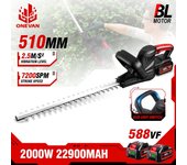 Cortasetos eléctrico sin escobillas ONEVAN de 2000 W, cortasetos inalámbrico, sierra de podar, cortacésped, herramientas de jardín para batería Makita de 18 V 1 Battery-EU