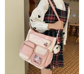 Bolso de mano de nailon para estudiantes de secundaria, bonito bolso de mano para clases, bolso cruzado para mujer amarillo