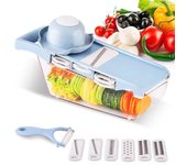 Cortador de verduras, cortador multifuncional, pelador de frutas y patatas, rallador de zanahoria con protector de mano, herramientas de cocina, accesorios rojo
