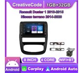 8 pulgadas para protector antipolvo para Renault 1 2010 - 2015 para Nissan terrano 2014 - 2020 con botón perilla coche Android GPS 1 + 32GB 1+32GB
