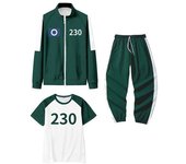 230 001 007 Chándal, disfraz de cosplay, chaqueta unisex coreana, camiseta de manga corta, pantalones de jogging, conjunto de chándal de 3 piezas, traje de fiesta de máscaras S B