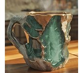 Taza de café de cristal sintético mineral de 11 oz Taza de agua mineral de cristal sintético Diseño único Taza para beber con retención de calor para el hogar y la oficina púrpura