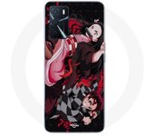 Coque Maniacase pour Oppo A16 demon slayer tanjiro nezuko attaque combat