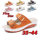 Sandalias de verano para mujer, zapatos planos, zapatos casuales de cuero, zapatos de playa de moda con punta abierta, zapatos de mujer 42 blanco
