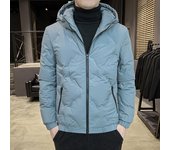 Chaqueta de plumón de pato blanco para hombre Chaqueta de plumón corta versión coreana para hombre Chaqueta térmica con capucha M negro