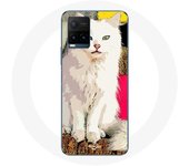 Coque pour Vivo Y21s 2021 / Y21 2021 Turc de Van Chat Blanc aux yeux bleu et jaune