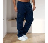 Pantalones de chándal de pierna recta con cintura elástica y múltiples bolsillos para hombre, de primavera y otoño, pantalones elásticos, pantalones de chándal holgados de color liso, estilo urbano, pantalones deportivos para correr XXL caqui