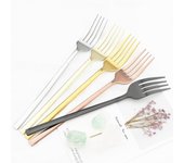 Juego de vajilla de tenedor de postre, tenedor de cena de acero inoxidable, cubiertos, vajilla de cocina, cubiertos de alta calidad, 1 ud. plata