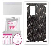 apgo Protective Skin Sticker for the back+sides compatible with Vivo V21, Full Wrap Film, Foil, Vinyl - Pattern Carbon Black Pixel